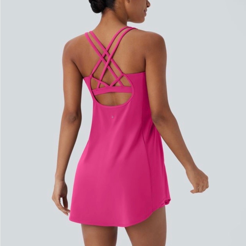 HALARA Hot Pink Tank Dress with shorts - Picture 5 of 10